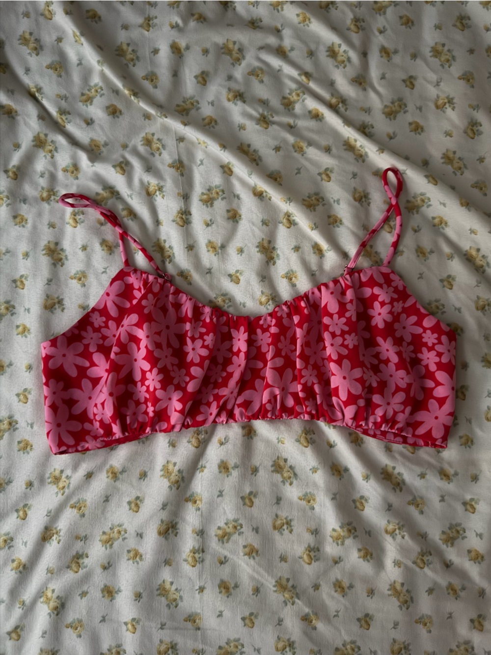Cotton Candy LA Pink Floral Top - Bright Pink Flower Print